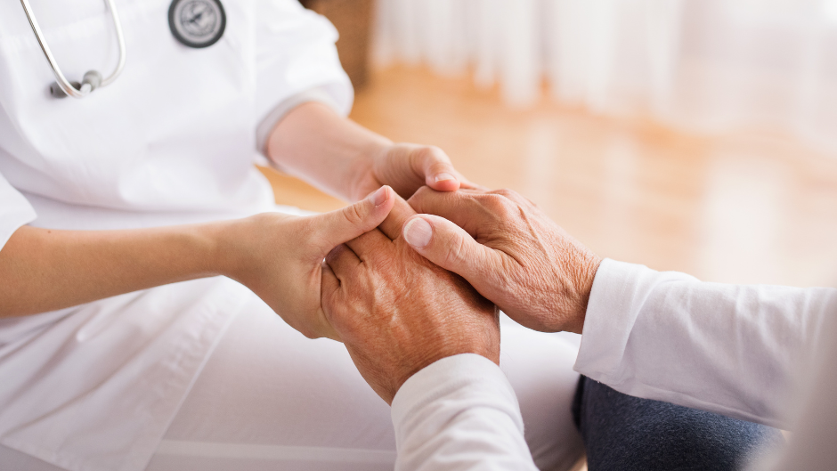 Home Health Care patient and nurse